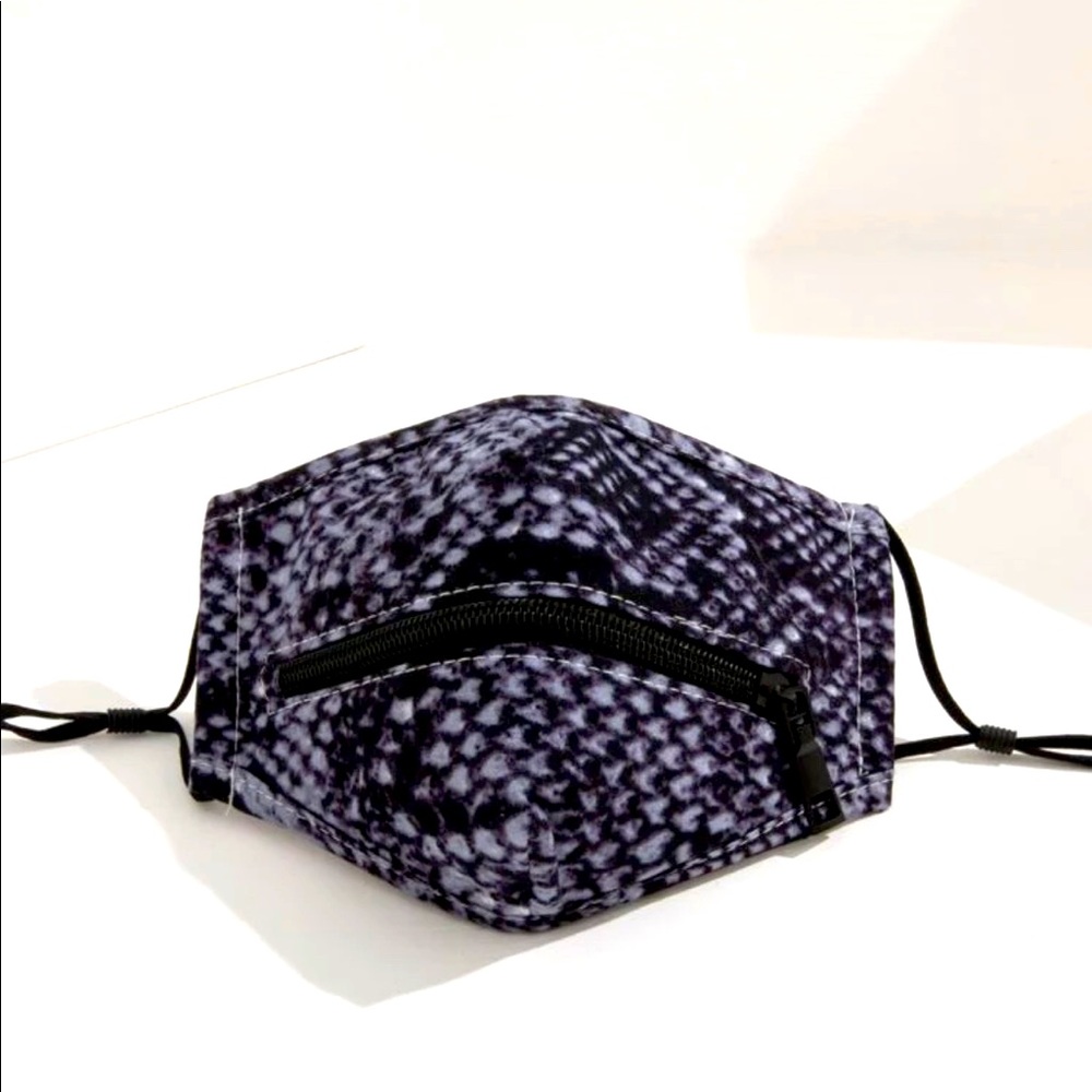 Snakeskin Print Adjustable Zipper Face Mask